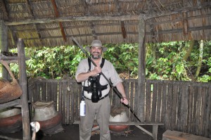 Curtis holding a Huaorani Spear