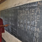 The teacher giving a math lesson